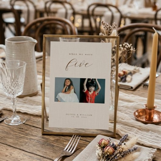 Rustic Modern Script Childhood Photos as  テーブルナンバー