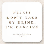 Rustic Modern Script Personalized Wedding  コースター (正面)