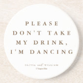 Rustic Modern Script Personalized Wedding  コースター (正面)