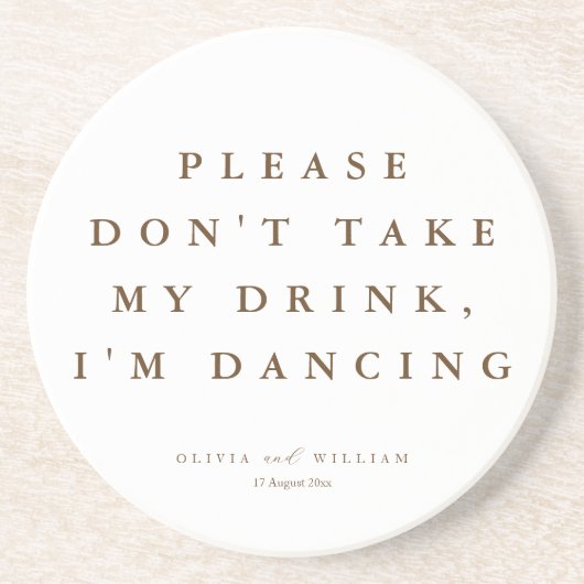 Rustic Modern Script Personalized Wedding  コースター (正面)