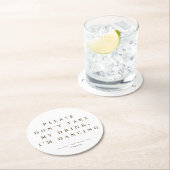 Rustic Modern Script Personalized Wedding  ラウンドペーパーコースター (インサイチュ)