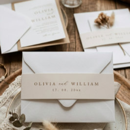 Rustic Modern Script Personalized Wedding  招待状ベリーバンド