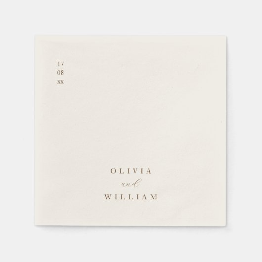 Rustic Modern Script Personalized Wedding Cocktail スタンダードカクテルナプキン (正面)