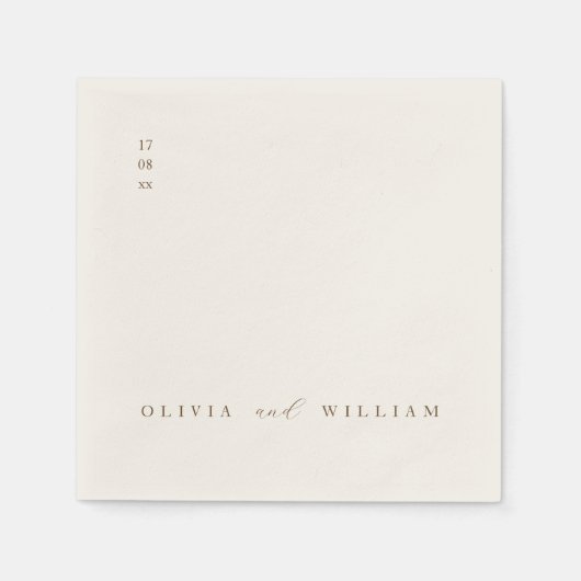 Rustic Modern Script Personalized Wedding Cocktail スタンダードカクテルナプキン (正面)