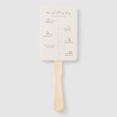 Rustic Modern Script Wedding Program and Timeline ハンドファン (裏面)