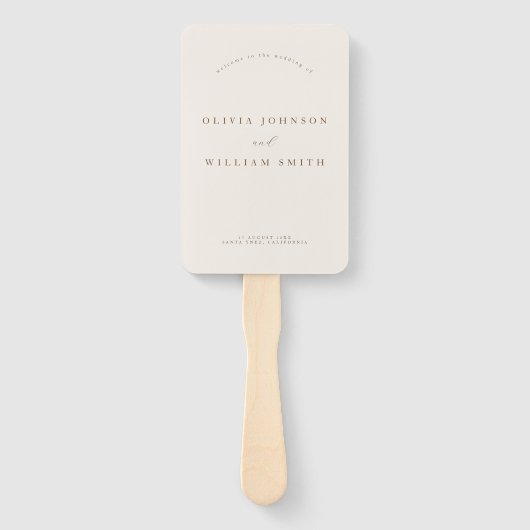 Rustic Modern Script Wedding Program and Timeline ハンドファン (正面)