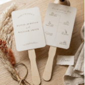 Rustic Modern Script Wedding Program and Timeline ハンドファン
