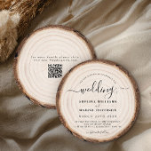 Rustic Modern Wood Natural Elegant Barn Wedding 招待状