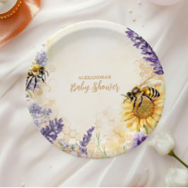 Rustic Mommy To Bee Gender Neutral Baby Shower ペーパープレート