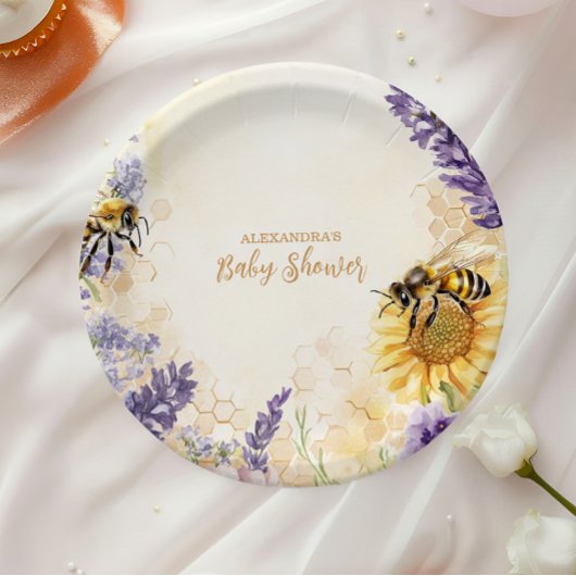 Rustic Mommy To Bee Gender Neutral Baby Shower ペーパープレート