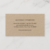 Rustic Monogram Black Floral Wreath Kraft Florist 名刺 (裏面)