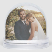 Rustic monogram newlywed one photo snow globe (裏面)