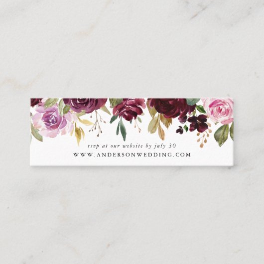 Rustic Moody Floral | ウェディング ウェブサイト RSVP カード (正面)