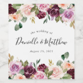 Rustic Moody Floral | オーダーメイド ウェディング ワインラベル (シングルラベル)
