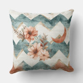 Rustic Moon Floral Chevron Earthy Pattern (1) クッション (裏面)