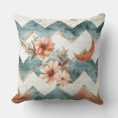 Rustic Moon Floral Chevron Earthy Pattern (1) クッション (正面)