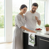 Rustic Moose "Warm Hearts & Full Mugs" custom キッチンタオル