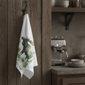 Rustic Moose "Warm Hearts & Full Mugs" custom キッチンタオル