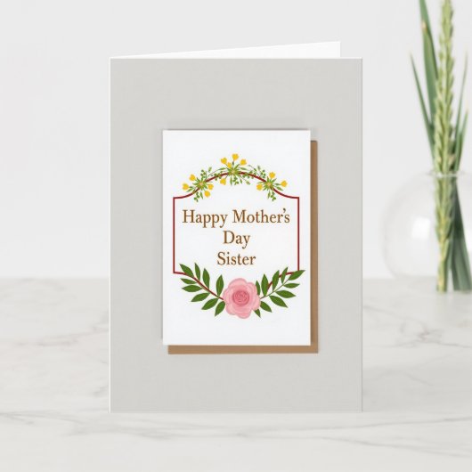 Rustic Mothers Day Sister Love Card カード (正面)
