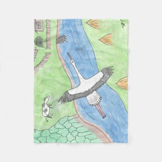 "Rustic motifs" フリースブランケット (正面)