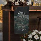 Rustic Mountain Bar Menu Wedding Reception Decor 横断幕