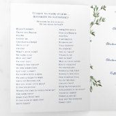 Rustic Mountain Blue & Gold | 結婚式プログラム 三つ折り招待状 (内部最初)