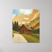 Rustic Mountain Cabin Wall Art Print キャンバスプリント (正面)