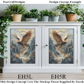 Rustic Mountain Eagle Relief Panel EH5R Decoupage 薄葉紙