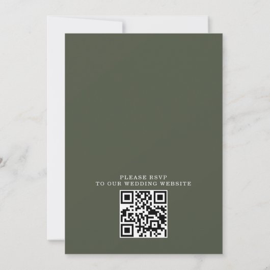 Rustic Mountain Forest Lake Budget QR Code Wedding 招待状 (裏面)
