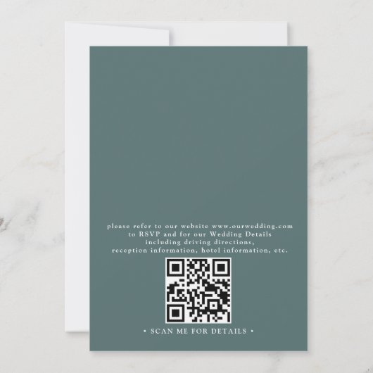 Rustic Mountain Forest Landscape QR Code Wedding 招待状 (裏面)