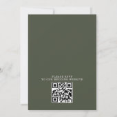 Rustic Mountain Forest Tree Budget QR Code Wedding 招待状 (裏面)