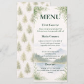 Rustic Mountain Forest Watercolor Wedding Menu メニュー (正面/裏面)