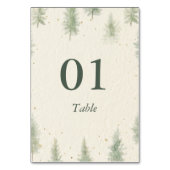 Rustic Mountain Forest Watercolor Wedding Table  テーブルナンバー (裏面)