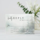 Rustic Mountain Lake Modern Wedding RSVP (スタンド正面)
