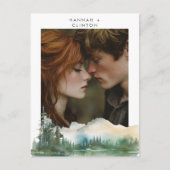 Rustic Mountain Lake Scene Photo Save the Date ポストカード (正面)