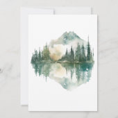 Rustic Mountain Lake Scene Watercolor Wedding 招待状 (裏面)