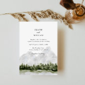 Rustic Mountain Lake Wedding Invitation 招待状