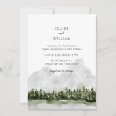 Rustic Mountain Lake Wedding Invitation 招待状 (正面)