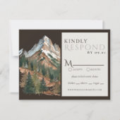 Rustic Mountain Landscape Watercolor Wedding QR 出欠カード (正面)