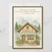 Rustic Mountain Monogram wedding Destination 招待状 (正面)