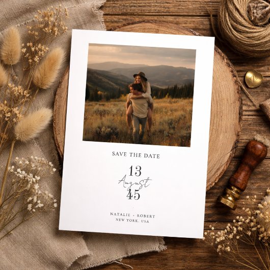 Rustic Mountain Photo Wedding Save the Date セーブザデート