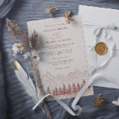 Rustic Mountain Pine Terracotta QR Code Wedding 招待状