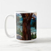 Rustic mountain range landscape stain glass  コーヒーマグカップ (左)