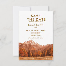 RUSTIC MOUNTAIN SIMPLE WEEDING INVITE セーブザデート