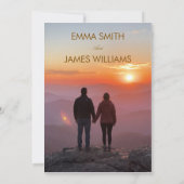  Rustic mountain watercolor  Wedding Invitation  招待状 (裏面)