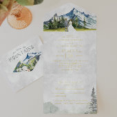 Rustic Mountain Wedding All in One Wedding Invite オールインワン招待状