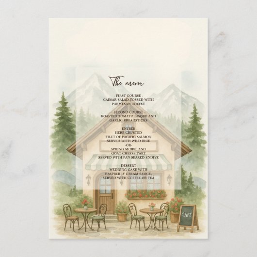Rustic Mountain wedding destination program メニュー (正面)