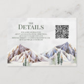 Rustic Mountain Wedding QR code Details Insert エンクロージャーカード (正面)