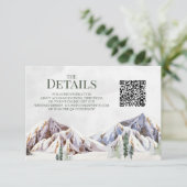 Rustic Mountain Wedding QR code Details Insert エンクロージャーカード (スタンド正面)