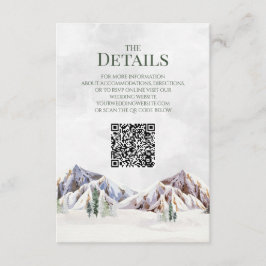 Rustic Mountain Wedding QR code Details Insert エンクロージャーカード